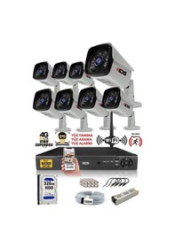 Resim IDS DS-2027HD-SET8-320 8 Kameralı 1080P Full HD 5 MP Sony Lensli Kamera Seti - 2027 