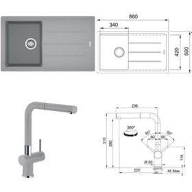 Resim Franke Bfg 611-86 Stone Grey Active Plus Doccıa Armatür Kampanya 