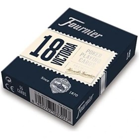 Resim Fournier Poker Oyun Kartları Nº 18, Standart Endeks, Kırmızı / Mavi 
