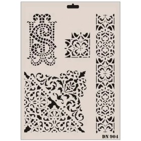 Resim Belle Fusion Mey Ithalat® Rich Dantel Seri DN-904 Stencil 35X25 cm 
