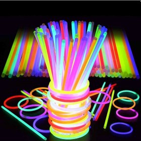 Resim 1.kalite 100 Adet Glow Stick Işıklı Fosfor Çubuk Işıklı Bileklik Işıklı Kolye Işıklı Çubuk Neon Işık Gün Işığı 