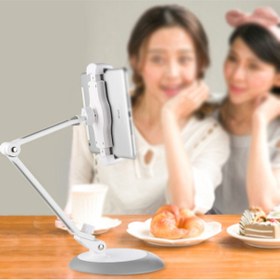 Resim UnDePlus Masaüstü Teleskobik Tablet Telefon Tutucu Ayarlanabilir Jhd-165 Beyaz Beyaz 