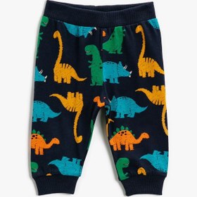Resim Erkek Bebek Dinozor Baskılı Jogger Eşofman Altı Pamuklu 