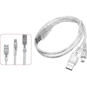 Resim Keepro Mini USB Y Kablo 5 Pin Y Kablo Güç Destekli Harici Harddisk Kablosu 