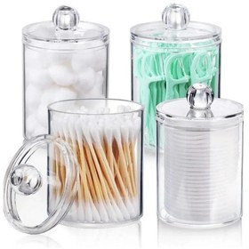 Resim Ucr Home 4 Lü Banyo Düzenleyicisi Kulak Pamuğu Pamukluk Diş Ipi Pamukluk Ve Makyaj Düzenleyicisi Organizer Şeffaf 