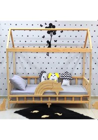 Resim Markaawm Markaawm Kayan Yıldız Montessori Yatak Çocuk Karyola Bebek Beşiği Akçaağaç 