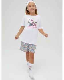 Resim Hello Kitty Kız Çocuk Kısa Kollu Pijama Takımı Renklı 