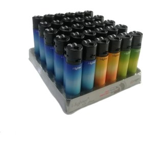 Resim I-Lighter Taşlı Tramlı Mavi-Sarı-Yeşil Renk Yuvarlak Çakmak 30 Adet S15 