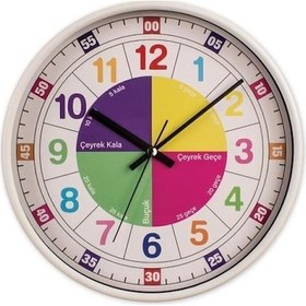 Resim Öğretici Çocuk Odası Saati - 30 Cm Renkli 