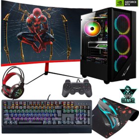 Resim GAMELİNE ELS01 RYZEN 5 5500 16GB DDR4 500GB SSD RTX3050 8GB 24" CURVED OYUNCU MASAÜSTÜ BİLGİSAYAR 