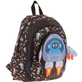 Resim Kaukko Kids Üç Gözlü Erkek Çocuk Okul Sırt Çantası 3d Roket Detaylı - L5264 Siyah 