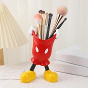 Resim 1 Adet Mickey Mouse Kalemlik Organizer - Kırmızı & Sarı Karikatür Makyaj Fırçası Saklama Çantası, Eldiven ve Pantolon Tasarımlı, Ev Ofisi için Yaratıcı Aksesuar, El İşi Odası Dekoru, Kolleksiyonluk Dekorasyon, Eğlenceli Tasarım, Ofis Malzemeleri 
