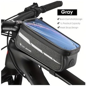 Resim Chuangyinshop West Bıkıng Gray Büyük Kapasiteli Tpu Bisiklet Çantası Ayarlanabilir Askı Reflektif Logo Gri 