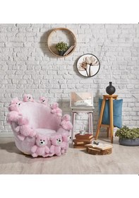 Resim Most Teddy Kids Pembe Ayıcıklı Peluş Kumaş Döner Berjer Evinize Pembe 