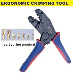 Resim HS-03BC Bahar Terminalleri Sıkma Aracı 0.5-6mm² / 20-10AWG - Otomotiv, Elektrik Kablolama ve DIY Projeleri için Değiştirilebilir Kalıplara Sahip Karbon Çelik Ergonomik Soğuk Krimp Makinesi 