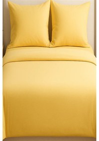 Resim More Home Tek Kişilik Yorgan Kılıfı + Yastık Kılıfı Sarı 