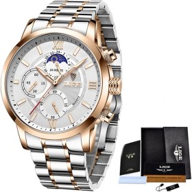 Resim Hanyang Rold Altın Beyaz S Yeni Lıge Marka Saatler Erkekler Için Paslanmaz Çelik Lüks Moda Kuvars Saatı Erkek Spor Saat Chronograph Relogio Masculino (Yurt Dışından) 