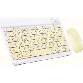 Resim Schitec Kablosuz Klavye Ve Mouse Set Type-c Şarjlı Bluetooth 2.4g Bağlantlılı Sarı Diğer 