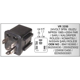 Resim Kalorifer Far Sarz Rolesi 24V 5P Isuzu 504628909 