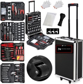 Resim münchen 187 Parça Aliminyum Tekerlikli Alet Çantası 