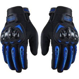 Resim Jzcat Aircraft Düşme Önleyici Dokunmatik Ekranlı Motosiklet Eldiveni 7 Mavi - Siyah 