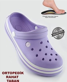 Resim 15090 Cv Crosss Tarzı Unisex Terlik Hemşire Doktor Terliği Mor 