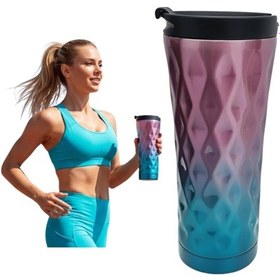 Resim Perlotus 500 Ml Renkli Tasarım Isı Yalıtımlı Kahve Mug Çelik Termos Çok Renkli 