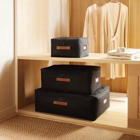 Resim Ocean Home Textile 3'lü Siyah Renk Jüt Hurç Set 30 x 22 x 18/52 x 28 x 21/62 x 46 x 22 cm 