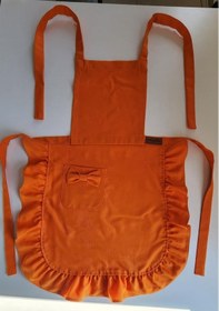 Resim Keten Fırfırlı Bohem Mutfak Önlüğü Turuncu 