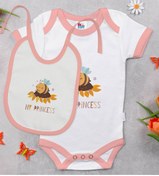 Resim Bitmeyen Kartuş Bk Kids My Princess Tasarımlı Pembe Bebek Body Zıbın Ve Mama Önlüğü Hediye Seti-1 