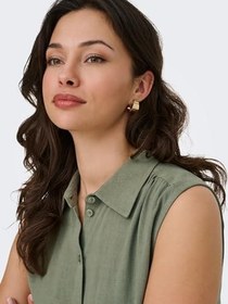 Resim Only Onlsiesta Keten Karışımlı Regular Fit Klasik Yaka Bluz Bayan BLUZ 15367416 