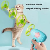 Resim 4 Uçan Tekerlekli Kedi Oyuncağı, Kedi Uçan Pervane Takip Etkinliği, İç Mekan Kedi Etkileşimli Oyuncak 