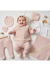 Resim Milays 0-3 Ay Kız Bebeklere Organik Pamuk Premium Kalite Ara Dantel Stil 10 Lu Takım Gül Kurusu 