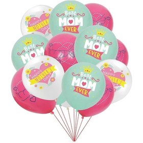 Resim 12 Adet/grup Mutlu Anneler Günü Lateks Balon Anneler Günü Süslemeleri Seni En İyi Seviyorum Anne Baskılı Toplar Anne Hediyeleri Doğum Günü Partisi Sup12 Adet 12 İnç3 Çok Renkli 