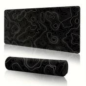 Resim Soğuk Çizgi Tasarımı Kauçuk Kaymaz Mouse Pad & Masa Matı - Canlı Kırmızı ve Turuncu Geometrik Desenli, Oyun, Ofis, Laptop, PC, Bilgisayar Masası Aksesuarları için Dayanıklı Kaymaz Yüzey, Modern Çalışma Alanı Aksesuarı 