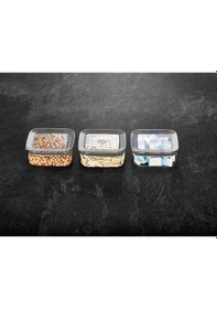 Resim Vip Ahmet VP-327 Sude Kare Saklama Kabı 3 x 350 ML Şeffaf 