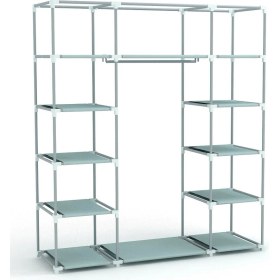 Resim Beyaz Pazar Bez Dolap Süper Metal Profilli Gardırop Portatif Dolap Kırmızı 