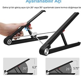 Resim STOREMAX Bix X1 Laptop Sehpası, Katlanabilir, Tablet Sehpası, Alüminyum Alaşım, Online Sınıf Çalışması, Duruş 