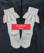 Resim ÖZKARDEŞLER BABY Bebek Diz Altı Çorap Melek Kanatlı Boncuklu 