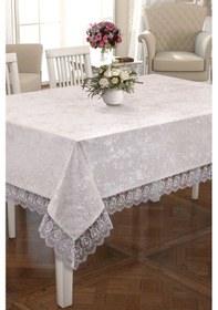 Resim Lüx Güpürlü Kadife Masa Örtüsü 