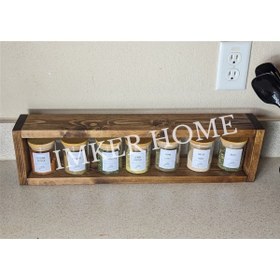 Resim IMKER HOME Ahşap Tezgahüstü Organizer Mutfak Rafı Baharatlık Takımı Standı Baharat Kavanoz Seti Düzenleyici 