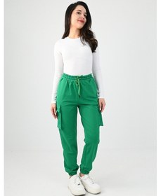Resim Koza Butik Kadın Kargo Cepli Pantolon 6193-23 001 