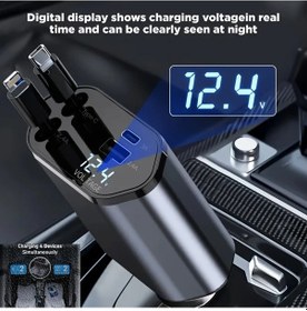 Resim Dashanshop 120w 4ü1 Hızlı Şarj Çekilebilir Araç Şarj Cihazı Navy Blue Cep Telefonu Tip C İos Uyumlu 