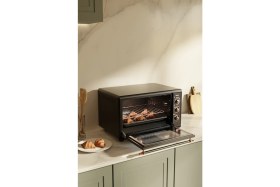Resim Fressi FR-MF01 Vintage Retro 46 Litre Turbo, Lambalı, Termostatlı, Saatli Midi Fırın 2000W 