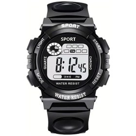 Resim Gaojunshop01 Siyah Gençler Ve Sporcular İçin Kuvars Hareketli Gece Aydınlatmalı Digital Spor Saati Plastik Kayış Diğer 