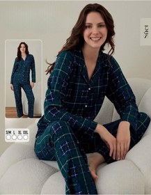 Resim Boyraz Kadın Süet Boydan Düğmeli Pijama Takımı 02005 - 1 Adet 001 