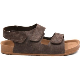 Resim Fly Soft S963 Poli Hafif Taban Cırtlı Erkek Sandalet Kahve Kahve 