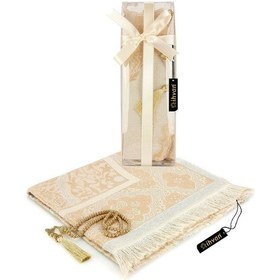 Resim Özel Kutulu Seccade Seti Mevlüt Hediyeliği Krem Renk 