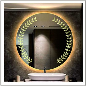 Resim GLOBAL LED MIRROR 90 Cm Günışığı Ledli Tasarım Kumlamalı Banyo Aynası Makyaj Aynası Işıklı Ayna 