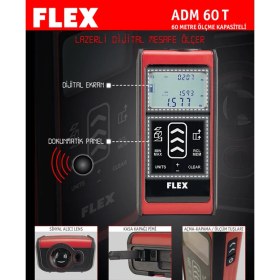 Resim Flex Adm 60-T Lazer Dijital Metre 60 mt 